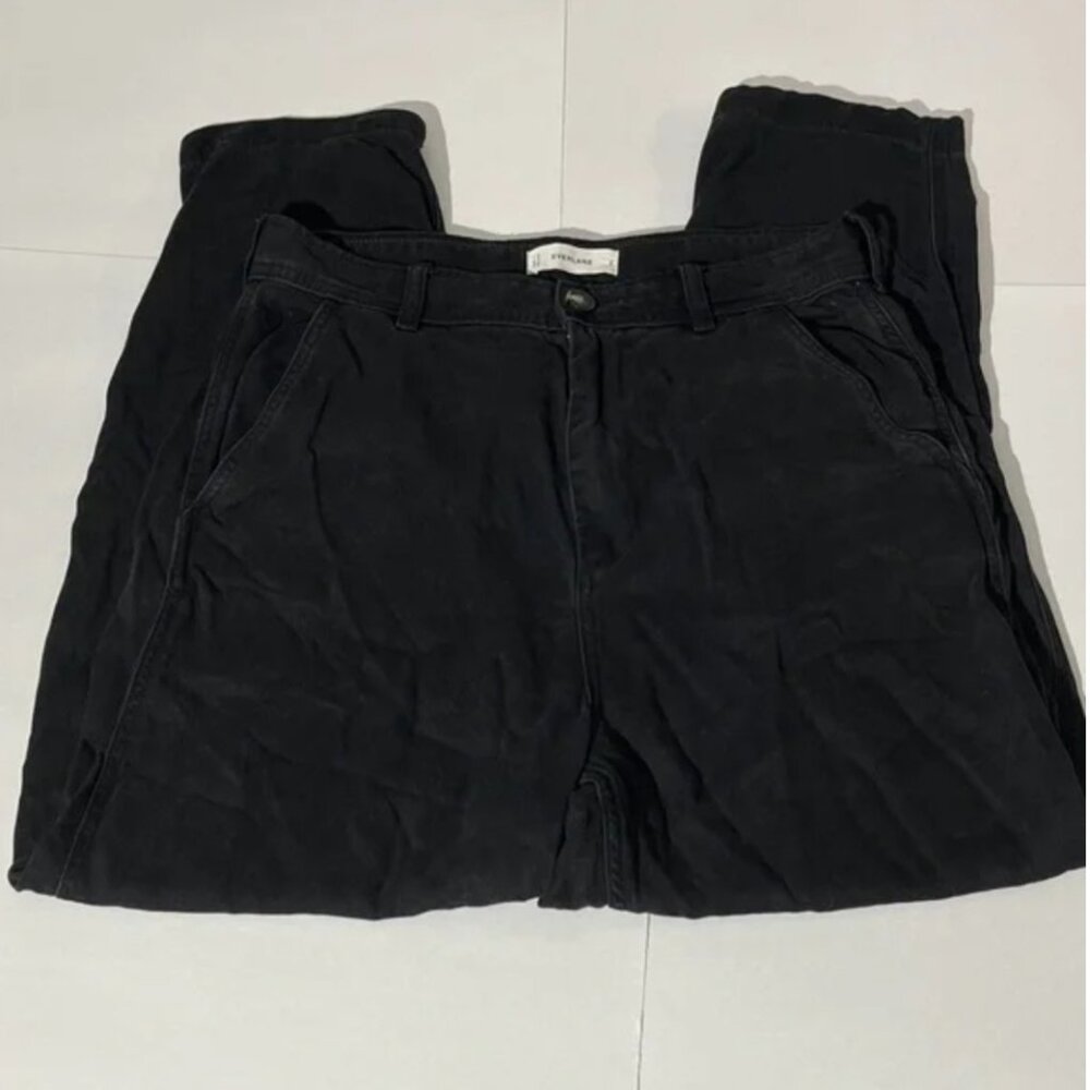 Everlane 100% Tencel Lyocell Black Barrel Leg Pants sz 8 Womens Casual Winter